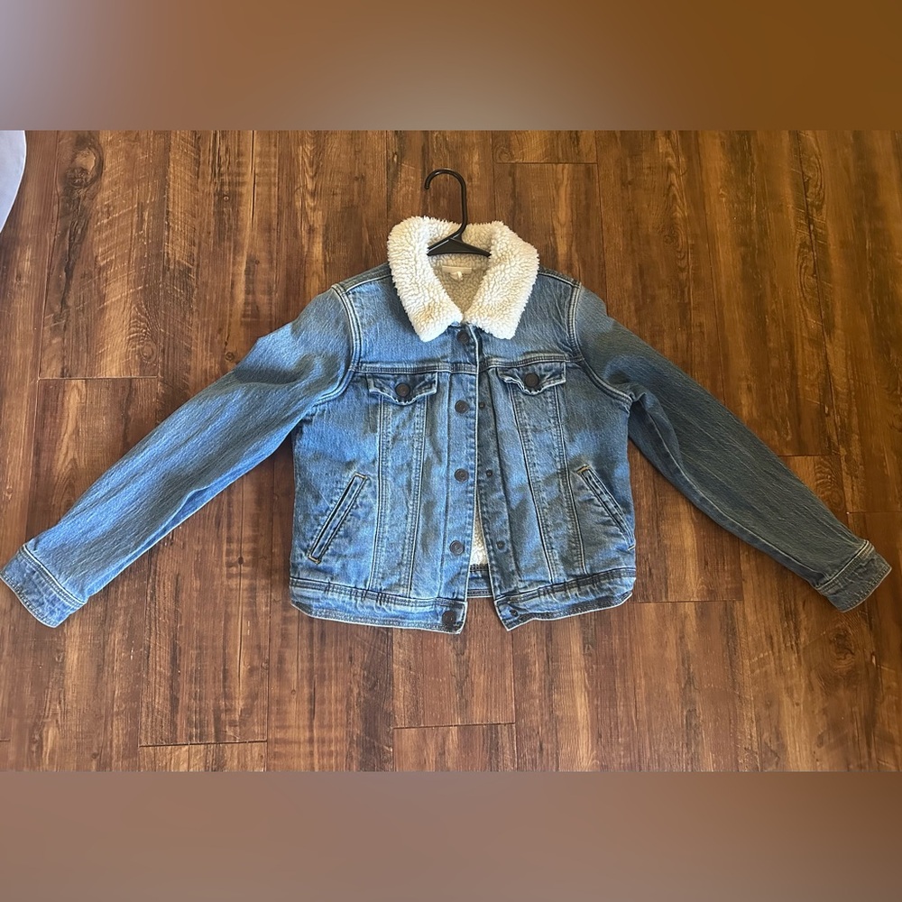 Cat & Jack Blue Jean Jacket with Insulation, Youth Large 10/12